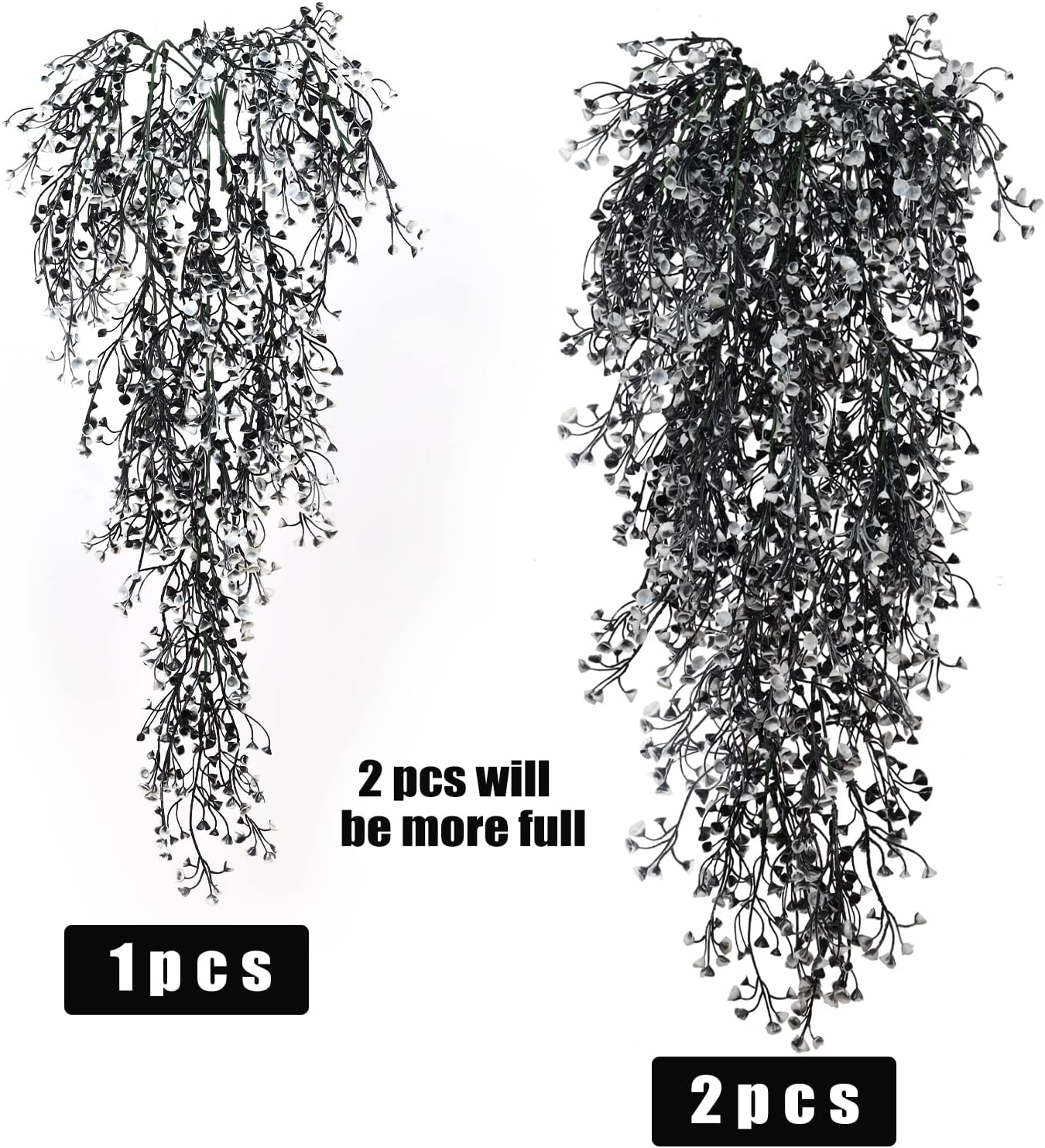 RECUTMS Fake Hanging Plants Artificial Ferns for Outdoor Hanging Faux Plants Vine Ivy Faux Fern Hanging Vines Wall Plants for Home Garden Party Wedding Decor (White 4P)