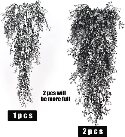 RECUTMS Fake Hanging Plants Artificial Ferns for Outdoor Hanging Faux Plants Vine Ivy Faux Fern Hanging Vines Wall Plants for Home Garden Party Wedding Decor (White 4P)