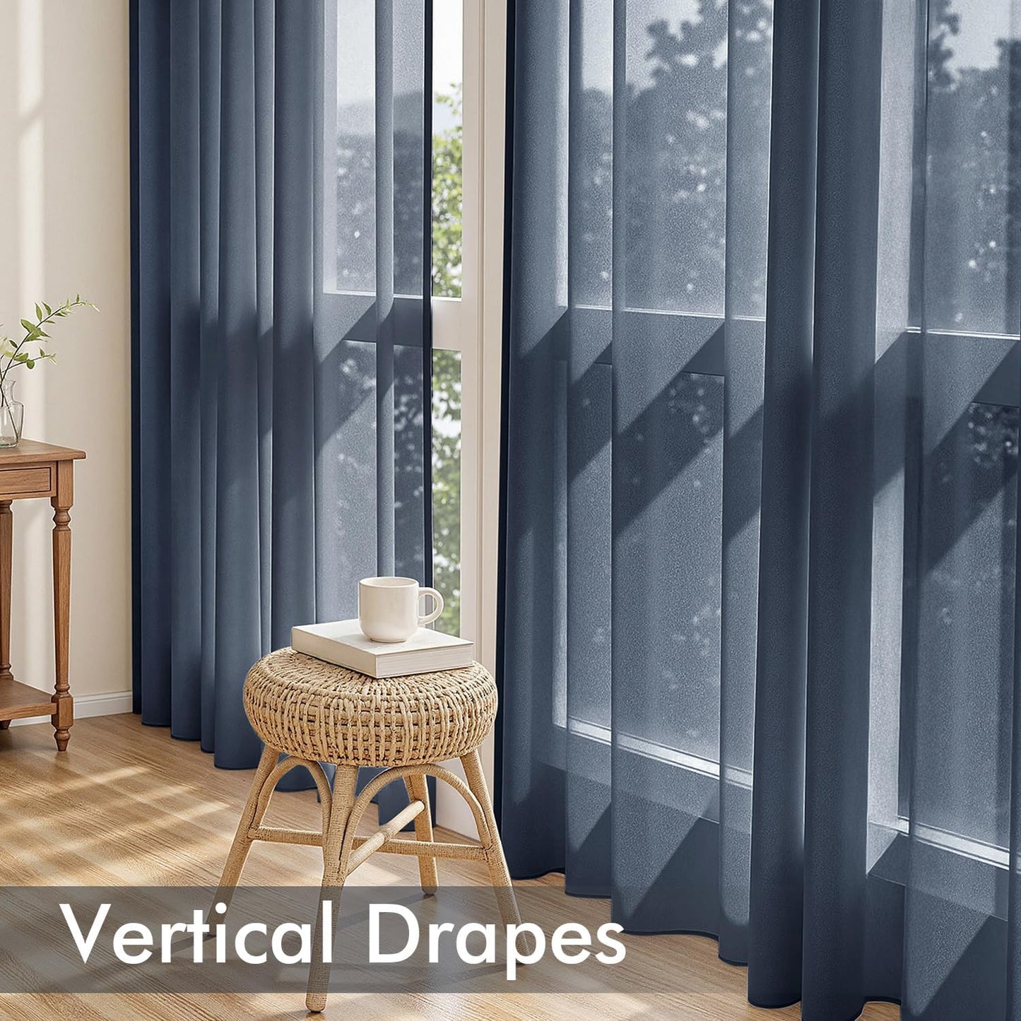 MIULEE White Sheer Curtains 84 Inches Long, 4 Panels Set, Light Filtering Rod Pocket Voile Drapes for Living Room and Bedroom, Airy Soft Fabric Window Treatments, 42 x 84 Inches