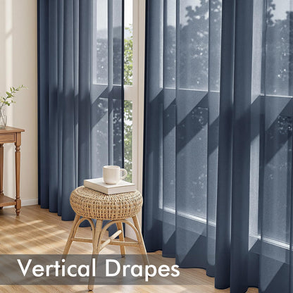 MIULEE White Sheer Curtains 84 Inches Long, 4 Panels Set, Light Filtering Rod Pocket Voile Drapes for Living Room and Bedroom, Airy Soft Fabric Window Treatments, 42 x 84 Inches
