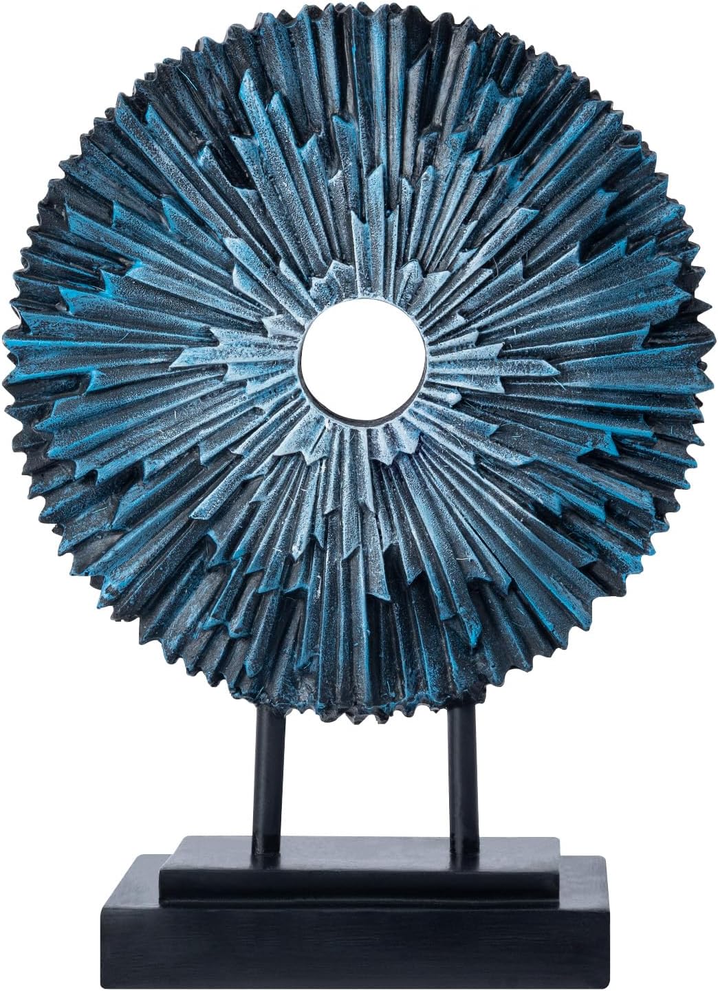 EZ4ENCE Round Statue HomeDecor Kitchen, Modern Decorative Sculpture Decorations for Living Room Coffee Table, Office Decor Shelf, Center Tabletop Decoration (Blue)