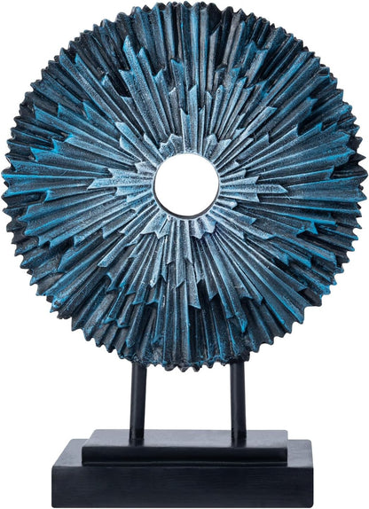 EZ4ENCE Round Statue HomeDecor Kitchen, Modern Decorative Sculpture Decorations for Living Room Coffee Table, Office Decor Shelf, Center Tabletop Decoration (Blue)