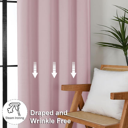 Simplebrand Ava Sage Green Blackout Curtains for Bedroom 63 Inch Length 2 Panels Set, Solid Thermal Insulated Energy Saving Rod Pocket Window Treatment Curtains Blackout Drapes, W40 x L63 Inch, Sage - Colors A