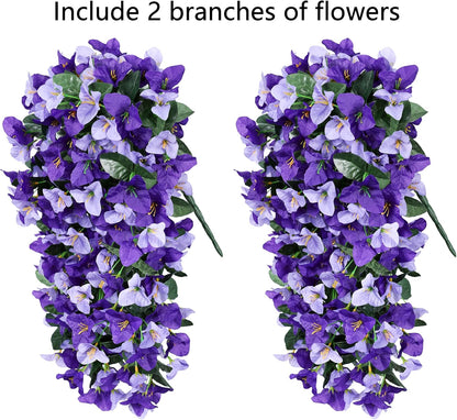 Faux Bougainvillea Artificial Flowers Plants for Outdoor Outside Decoration, 2 PCS Red Fake Flowers UV Resistant Look Real Silk Long Trailing Vines for Front Door Porch Planter Urn Patio Garden Yard