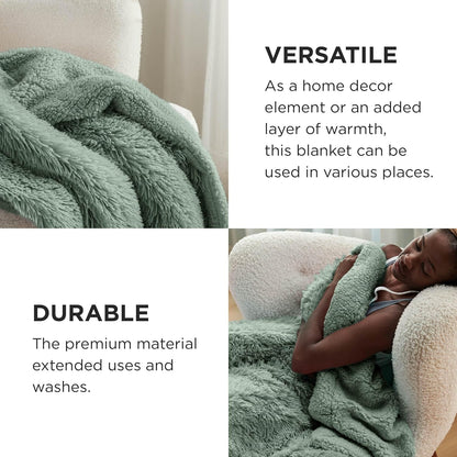 Bedsure GentleSoft Fluffy Fuzzy Faux Fur Throw Blanket for Couch, Soft Sherpa Fleece Cozy Gifts for Women, Plush Bed Blanket Room Decor for Men, Thick Warm Minky Teen Gifts Winter Bedding