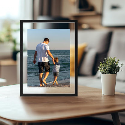 CORE ART 8x10 Floating Picture Frame,Double Plexglass Floating Frame for 5x7,4x6 Pictures,Wall or Tabletop Display,Black
