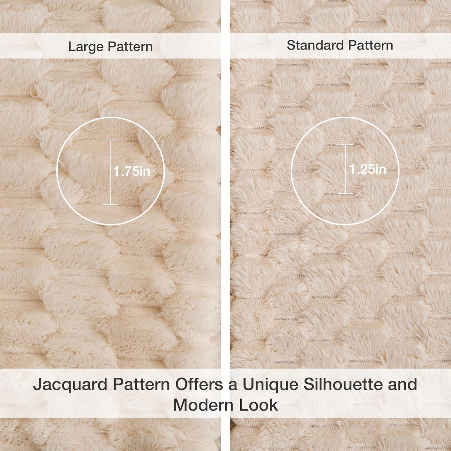 EXQ Home Fleece Throw Blanket for Couch or Bed - 3D Imitation Turtle Shell Jacquard Decorative Blankets - Cozy Soft Lightweight Fuzzy Flannel Blanket Suitable for All Seasons(50"×60",Beige)