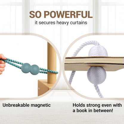 Hion Magnetic Curtain Tiebacks Black 2pcs, Curtain Tiebacks Buckles Holdbacks Holders Hooks Clip for Home Outdoor Bedroom Office Decorative Curtain