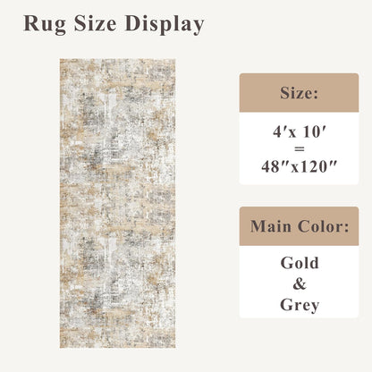 2x3 Washable Non-Slip Area Rug - Soft Low Pile Throw Rug for Kitchen Entryway Bedroom - Modern Indoor Door Mat with Rubber Backing (Beige Grey) - Colors A