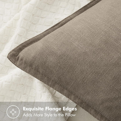 MIULEE Decorative Linen Euro Sham Pillow Covers 26x26 Cream White Boho Farmhouse Neutral Couch Throw Pillows for Bed Pack of 2 Accent Modern Pillowcase Sofa Livingroom Home Decor