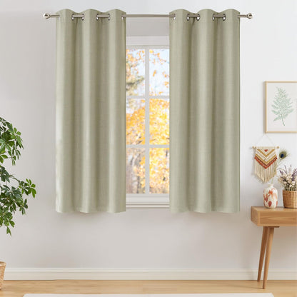 NICETOWN Halloween Pitch Black Solid Thermal Insulated Grommet Blackout Curtains/Drapes for Bedroom Window (2 Panels, 42 inches Wide by 63 inches Long, Black) - Colors B