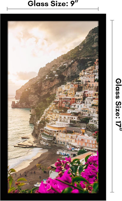 Americanflat 12x18 Poster Frame with Shatter-Resistant Glass - Signature Collection - Gallery-Style Frames Made of Engineered Wood - Photo Frame for Wall Display - Black - Colors B