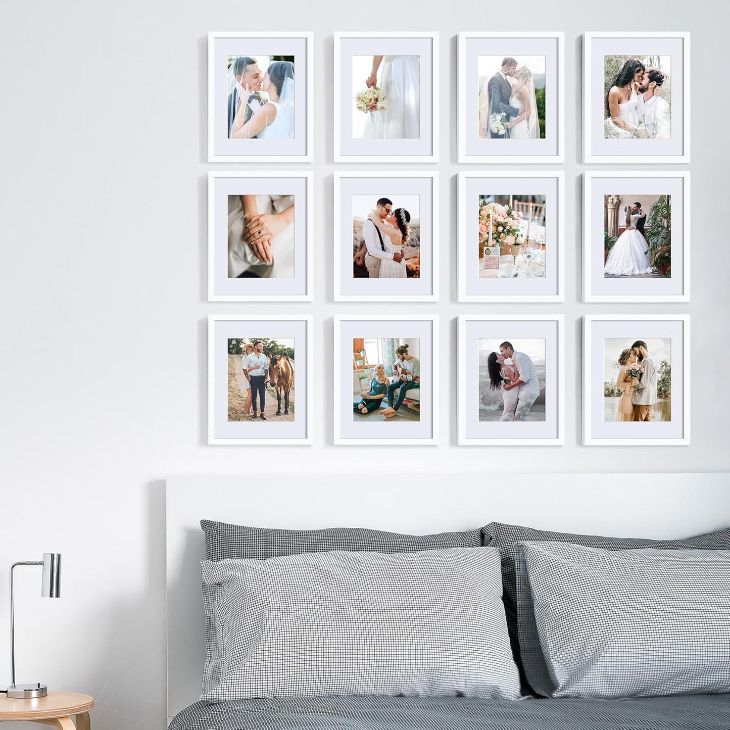upsimples 5x7 Picture Frame Set of 10, Display Pictures 4x6 with Mat or 5x7 Without, Multi Photo Frames Collage for Wall or Tabletop Display, Black