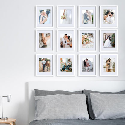 upsimples 5x7 Picture Frame Set of 10, Display Pictures 4x6 with Mat or 5x7 Without, Multi Photo Frames Collage for Wall or Tabletop Display, Black