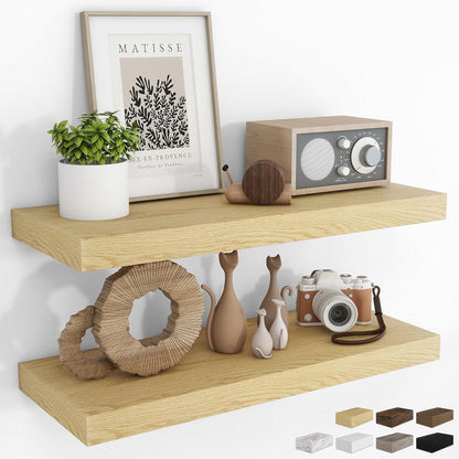 RICHFOCUS 72Inch Floating Shelves for Wall 2 Pack Shelves for Bedroom|Kitchen|Bathroom Wall Mounted Rustic Wood Floating Shelf with Invisible Brackets for Books|Storage|Decor, Rustic Brown