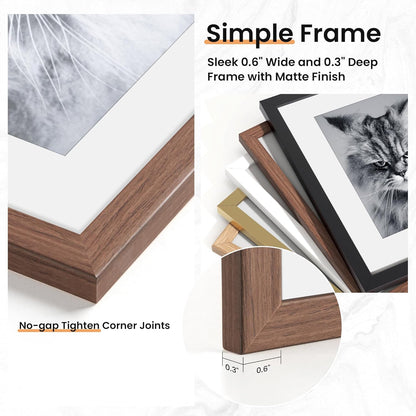 Venusmiles 20 Pack Picture Frames Collage Wall Decor, Gallery Frame Set for Wall Mounting or Tabletop Display, Multi Sizes Including 4pcs 8x10, 8pcs 5x7, 8pcs 4x6, Oak