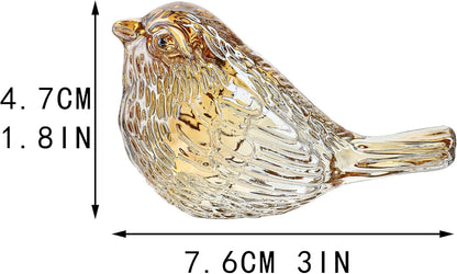 H&D HYALINE & DORA Blue Glass Bird Figurines Bird Gifts for Bird Lovers Women Crystal Glass Animal Figurine Collectible for Home Shelf Decor