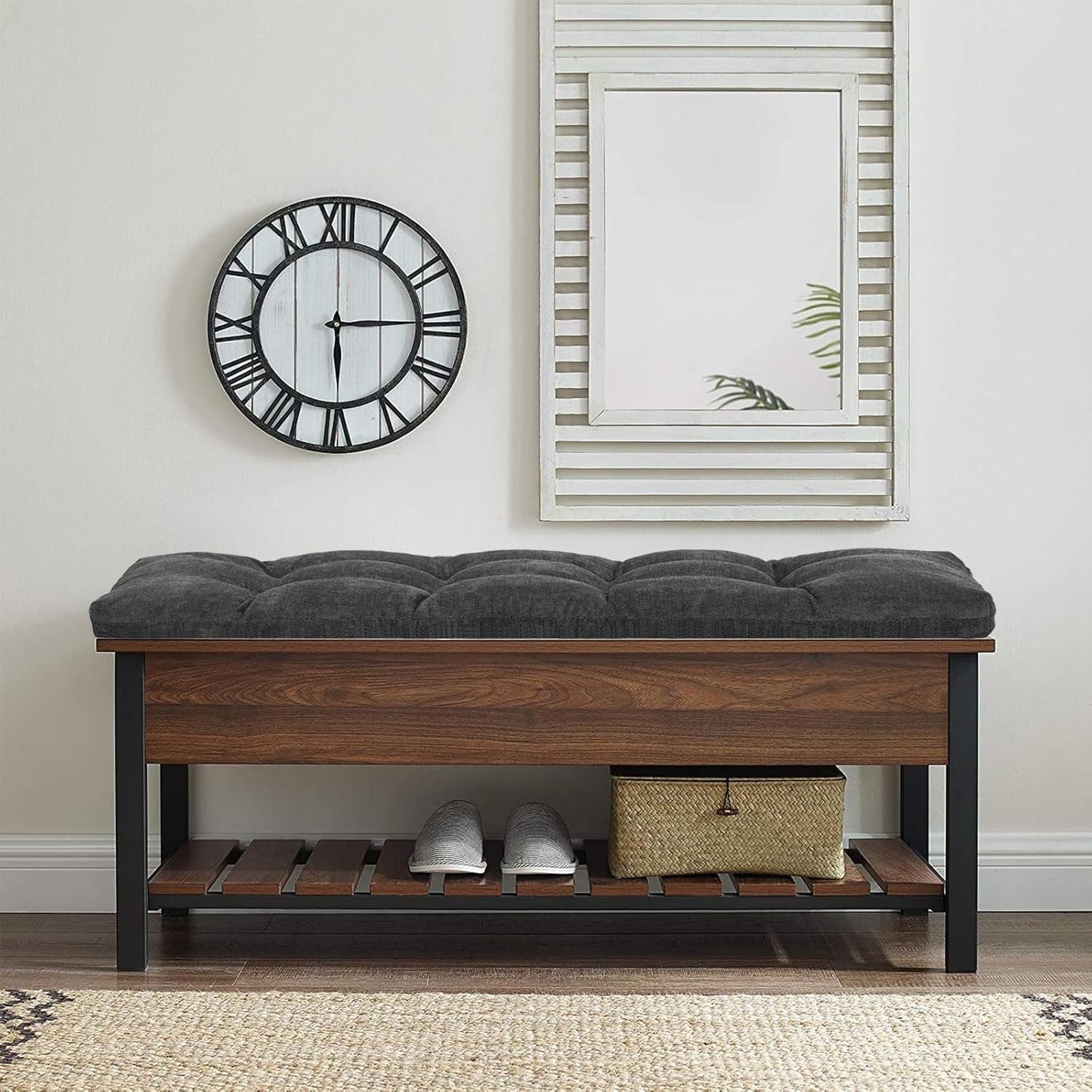 baibu 36 Inch Memory Foam Bench Cushion, Dual-Layer Patent Design Non-Slip Indoor Bench Cushion with Ties, 36x15x3Inch, Beige