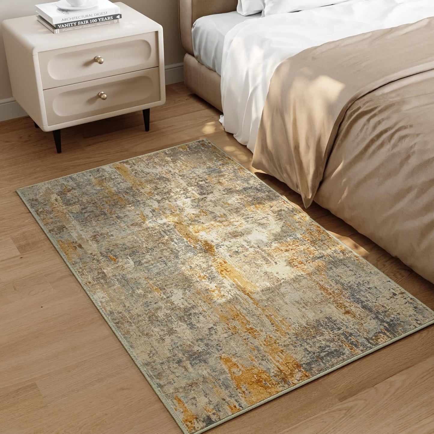 Ompaa 2x6 Rug Runners for Hallways Kitchen Runner Rug Non Slip Washable Grey Long Runner Rugs with Rubber Backing Soft Abstract Carpet Runner for Hallways, Kitchen, Bedroom, Bathroom, Entryway - Colors B