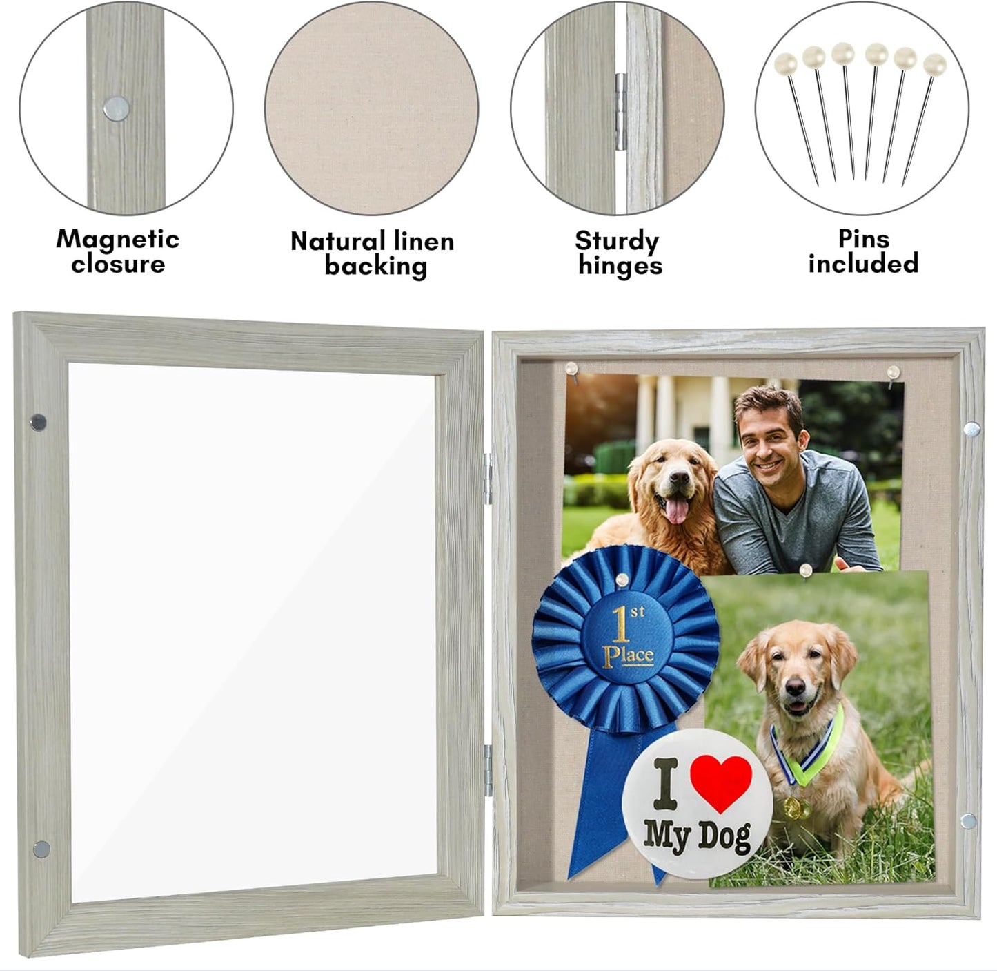 Americanflat Front Opening 11x14 Shadow Box Frame with Shatter-Resistant Glass - Silhouette Collection - Shadow Box Display Case for Tabletop and Wall Display - Black