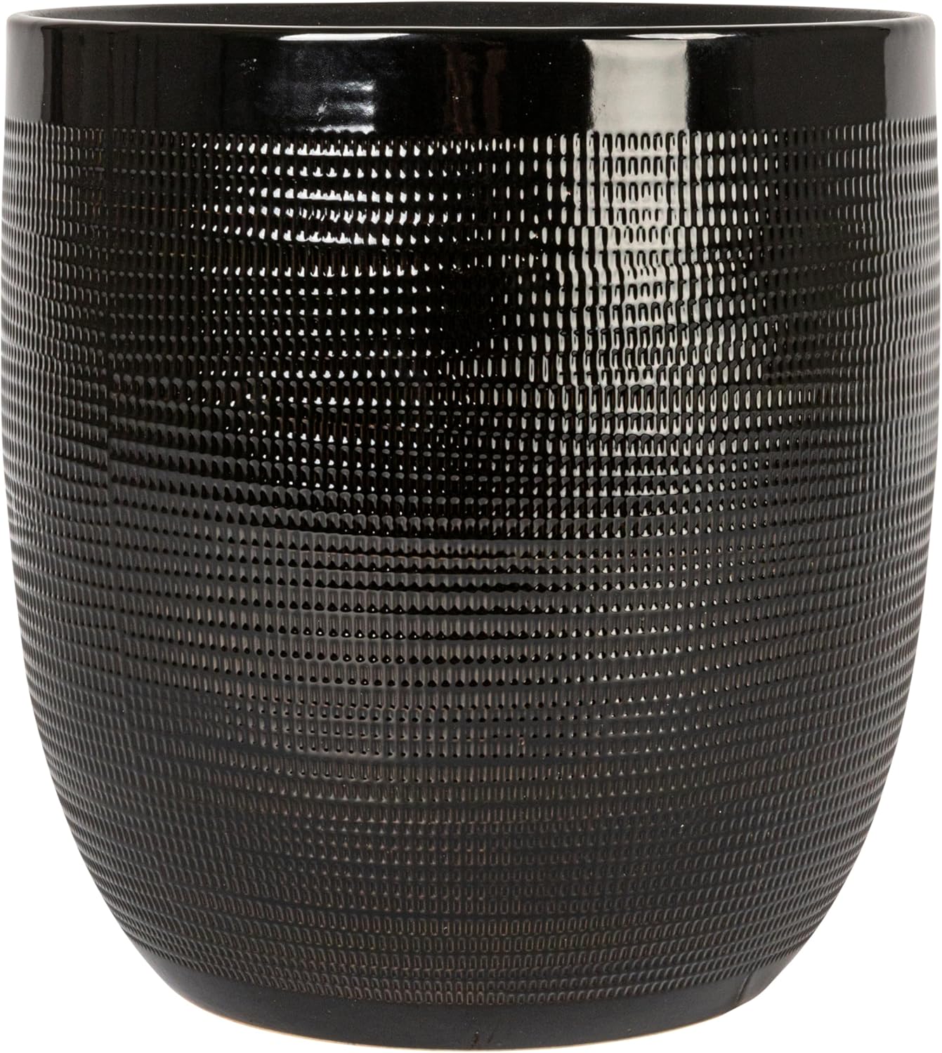 Creative Co-Op Large Matte White Embossed Stoneware Planter