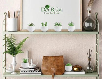 Der Rose 6 Pack Fake Plants Small Realistic Succulents Plants Artificial for Home Room Decor Indoor