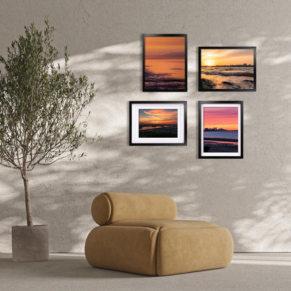 Egofine 8x10 Picture Frames Set of 4, Made of Solid Wood Covered by Plexiglass 4x6 and 5x7 with Mat or 8x10 without Mat, for Table Top Display and Wall Mounting Photo Frame Black