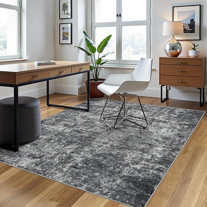 8x10 Area Rugs for Living Room Rug Washable: Abstract Large Rug for Dining Room Bedroom Carpet Non Slip 8 by 10 Indoor Modern Nursery Home Office Blue Grey