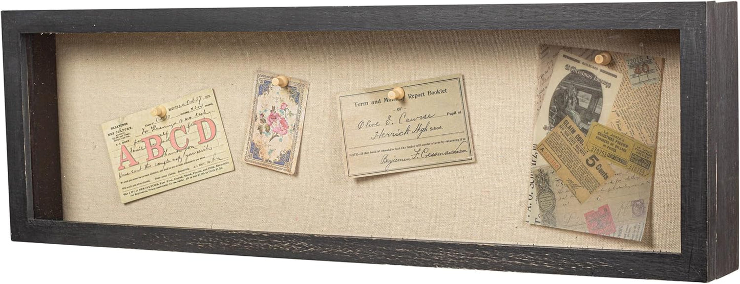 Freezing point Shadow Box Frame 8x8 Shadow Boxes Display Case with Linen Back Memorabilia Awards Medals Bouquet Photos Picture Badge Wedding Memory Box for Keepsakes Carbonized Small Pin Board