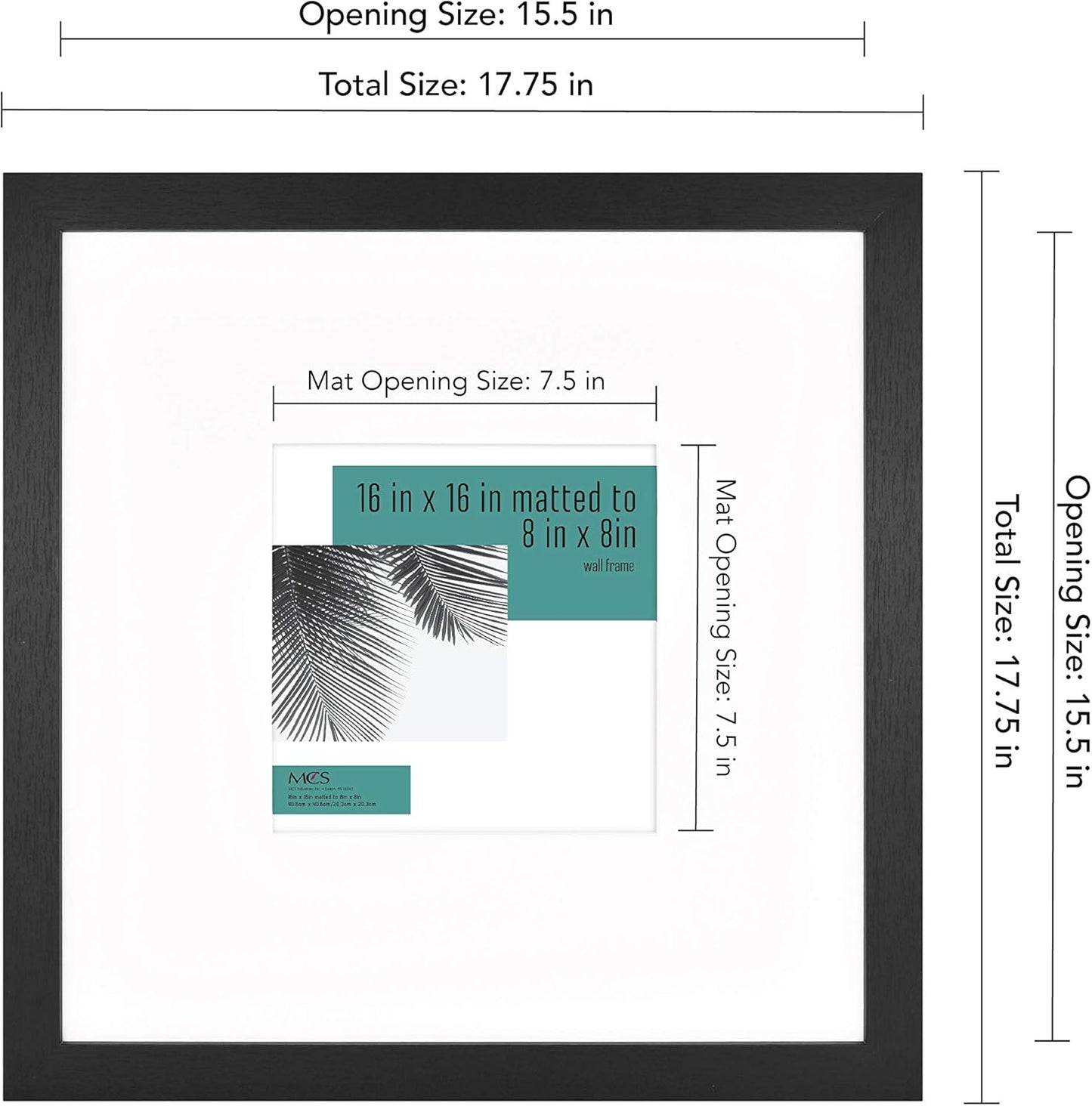MCS Studio Gallery 16x24 Poster Frame Black Woodgrain Engineered Wood, Vertical & Horizontal Wall Hanging Large Picture Frame for Photos, Posters & Art Prints (1-Pack)
