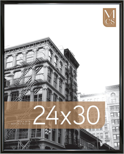MCS Trendsetter 24x36 Poster Frame Black High-Gloss, Vertical & Horizontal Wall Hanging Large Picture Frame for Photos, Posters & Art Prints (1-Pack)