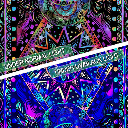 Fowocu Orange Sun and Moon Tapestry Wall Hanging, Indie Hippie Mandala Cool Wall Tapestries, Aesthetic Tapestry for Bedroom Living Room Dorm (Orange, 30'' × 40'')