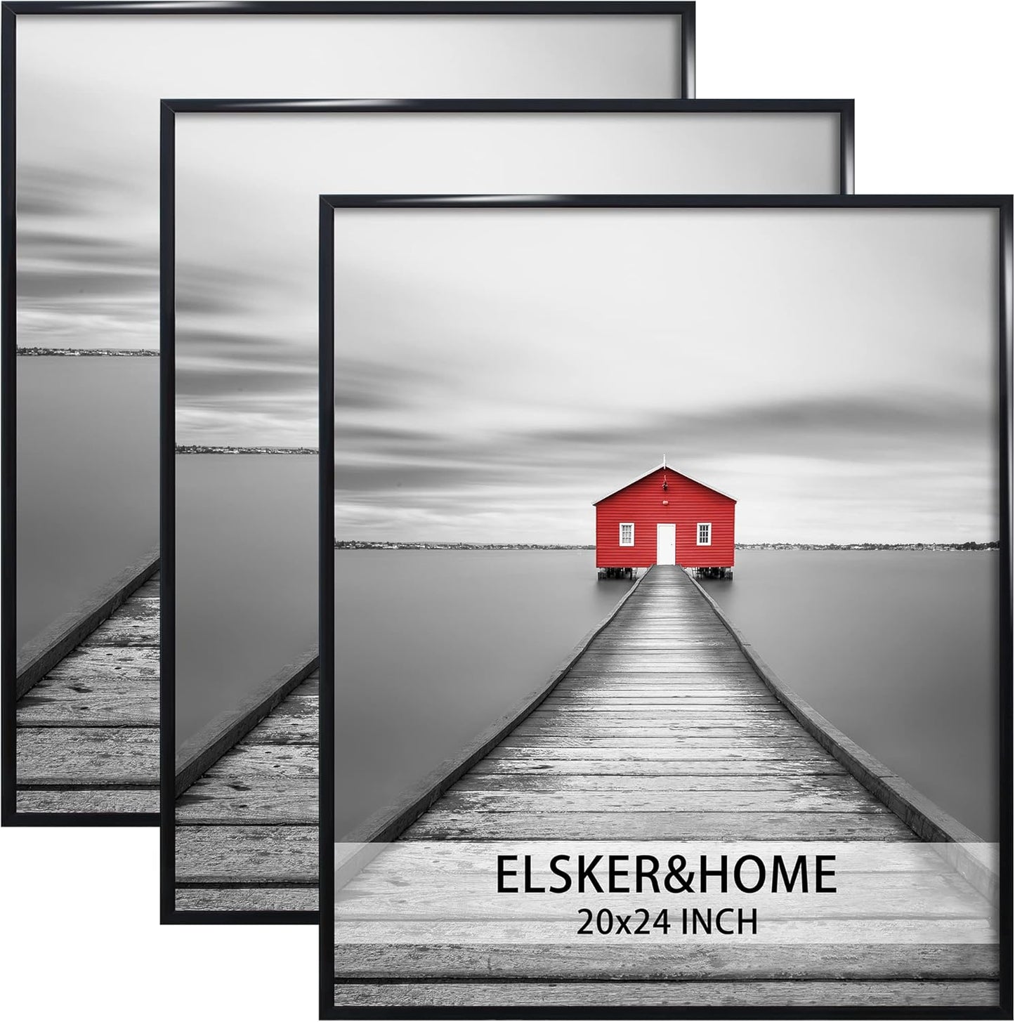 ELSKER&HOME 22.375 x 34 Poster Frame 3 Pack, Black Picture Frame for Horizontal or Vertical Wall Mounting, Sturdy and Scratch-proof