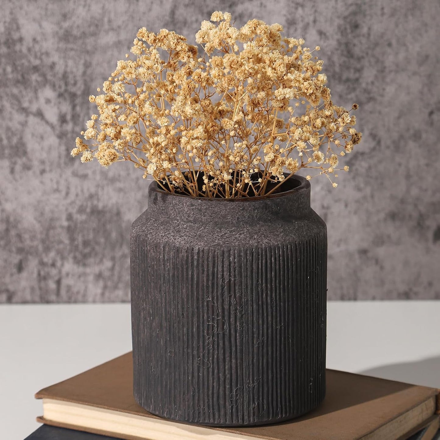 Rustic Vases for Home Decor. Ceramic Vase for Dining Table Decor. Terracotta Decorative Vase 6.1IN. ZSHLXM