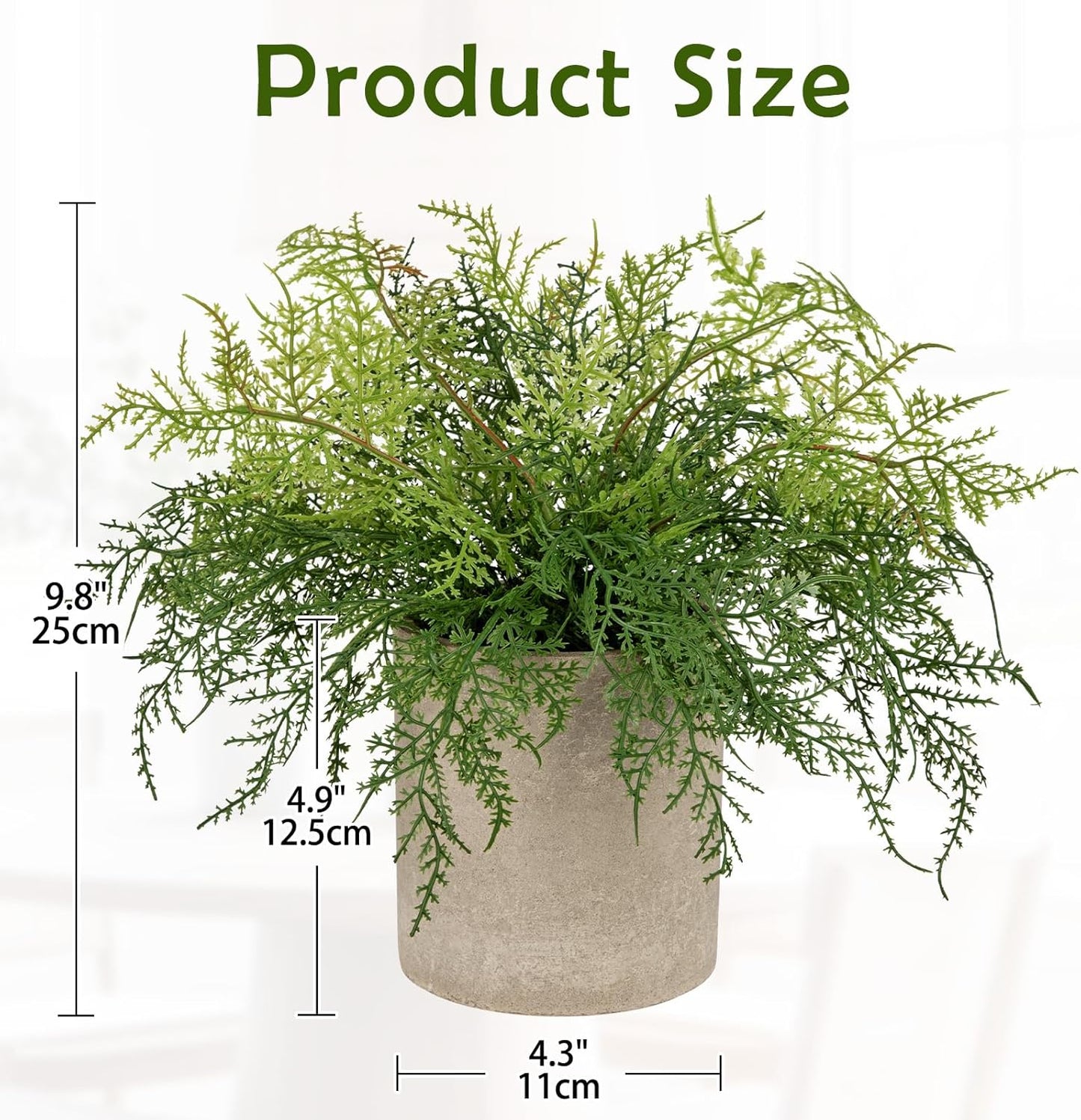 Briful Small Fake Plant Potted Plants Artificial Decor Plastic Asparagus Ferns Plant Faux Plants in Pots for Home Living Room Bedroom Desk Shelf Farmhouse Decoration