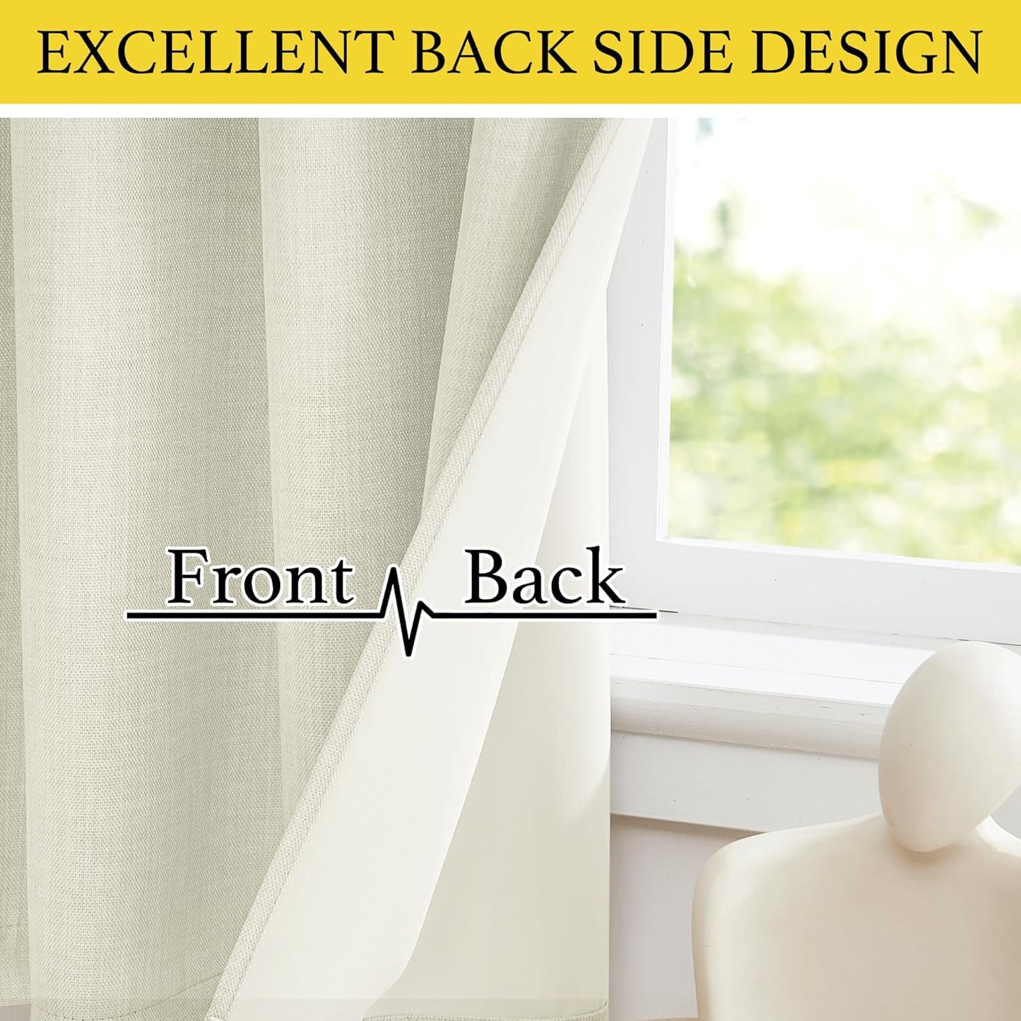 NICETOWN Halloween Pitch Black Solid Thermal Insulated Grommet Blackout Curtains/Drapes for Bedroom Window (2 Panels, 42 inches Wide by 63 inches Long, Black) - Colors D