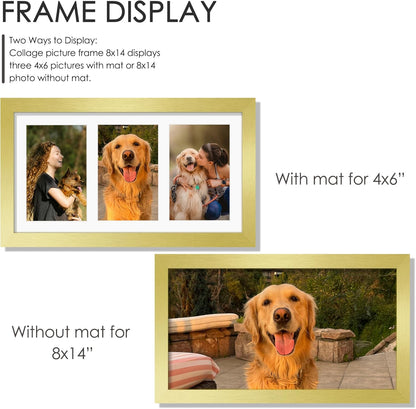 DUENPY 14x26 Collage Picture Frame 4x6 Collage Picture Frame Displays Twelve 4x6 inch Photos Available Horizontal Wall Mounting Display and Vertical Black - Colors A