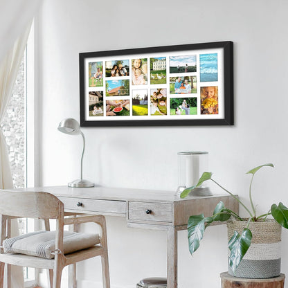 DUENPY 14x26 Collage Picture Frame 4x6 Collage Picture Frame Displays Twelve 4x6 inch Photos Available Horizontal Wall Mounting Display and Vertical Black - Colors A