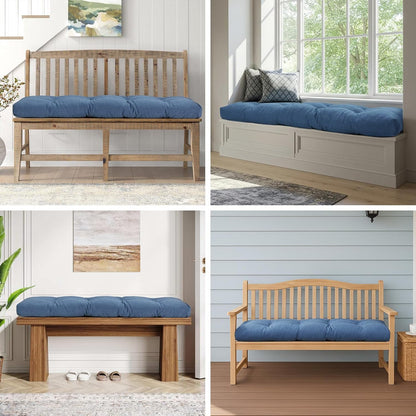 42 Inch Bench Cushions for Indoor Furniture, Super Soft Rectangle Bench seat Cushion Pad with Non-Slip Bottom, Waterproof Bench Pad for Window Porch(Beige, 42x16x4.5 Inch)