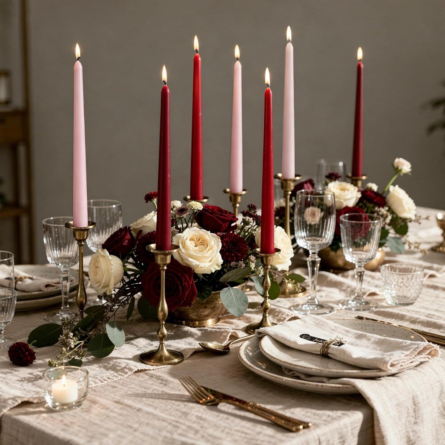 Viyffo Taper Candles, 10 Inch, 4 Pack, Olive Glow – Unscented, Dripless & Smokeless Design, Up to 8 Hour Burn – Long Tall Taper Candlesticks for Wedding, Dinner & Home Decor