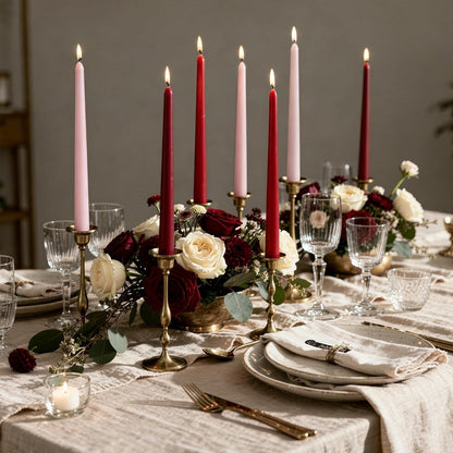 Viyffo Taper Candles, 10 Inch, 4 Pack, Olive Glow – Unscented, Dripless & Smokeless Design, Up to 8 Hour Burn – Long Tall Taper Candlesticks for Wedding, Dinner & Home Decor