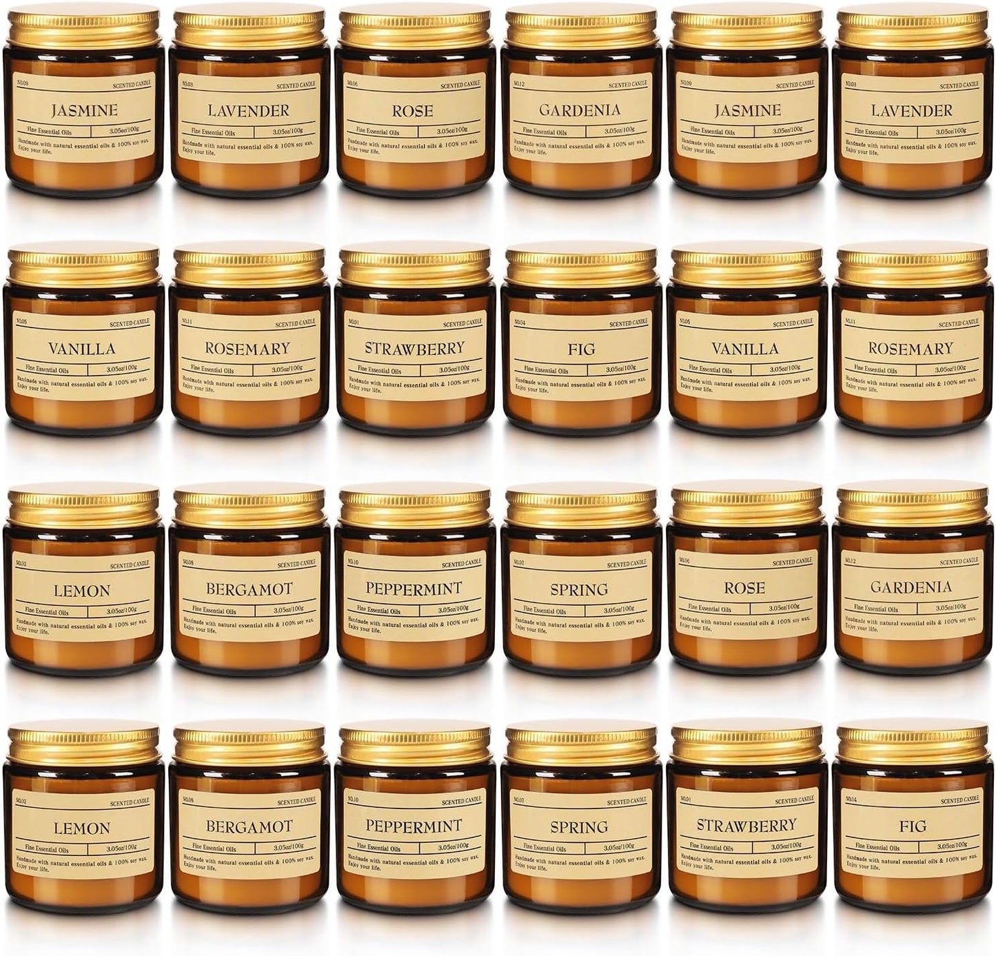 Howemon 24 Pack Scented Candles Set for Home, Relaxing Stress Relief, Aromatherapy - Natural Soy Wax and Fragrance - Gifts for Women, Mom, Best Friend, Wife, Birthday