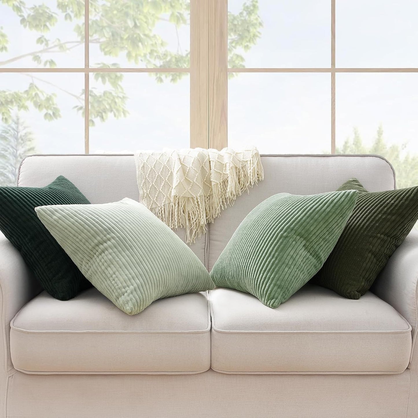 Topfinel Decorative Throw Pillow Covers Cushion Cases, Set of 4 Soft Velvet Modern Double-Sided Designs, Mix and Match for Boho Farmhouse Fall Home Decor (18x18 inch, Orange/Teal)