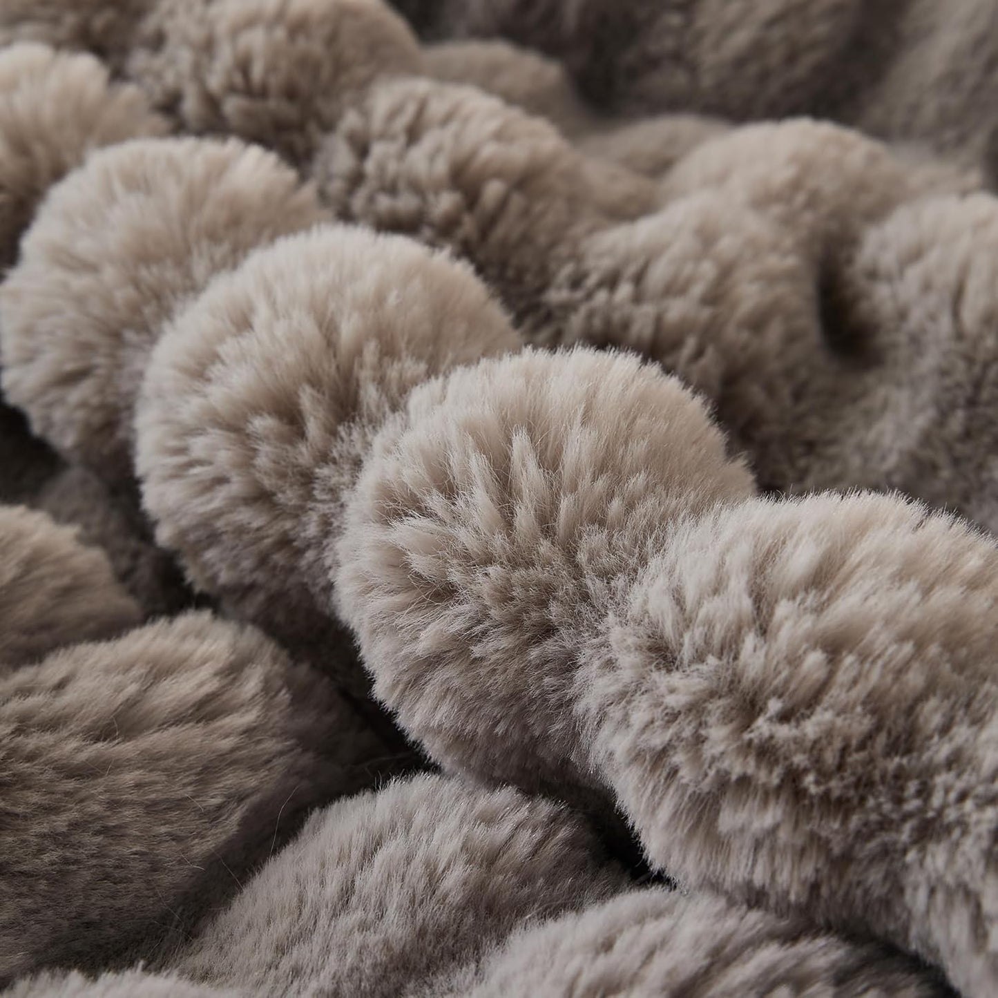 COOVA Faux Fur Throw Blanket for Couch, Cozy Soft and Fuzzy Plush Rabbit Fur Bubble Blanket for Sofa Bedroom Living Room, 50x60 Inches Tie Dye Brown