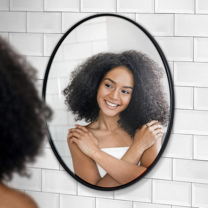Gold Circle Wall Mirror 24 Inch Round Wall Mirror for Entryways, Washrooms, Living Rooms and More (Gold, 24")