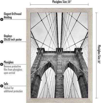 Americanflat 16x20 Picture Frame with Polished Plexiglass - Black Picture Frame - Wide Photo Frames Made of Engineered Wood for Vertical or Horizontal Wall Display - Epic Collection - Black - Colors C