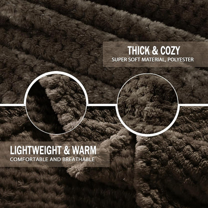Exclusivo Mezcla Fleece Throw Blanket Extra Large, Super Soft and Warm Blankets for Couch, Sofa and Bed Waffle Textured, Cozy, Fuzzy and Lightweight (Slate Blue, 50x70 Inches)
