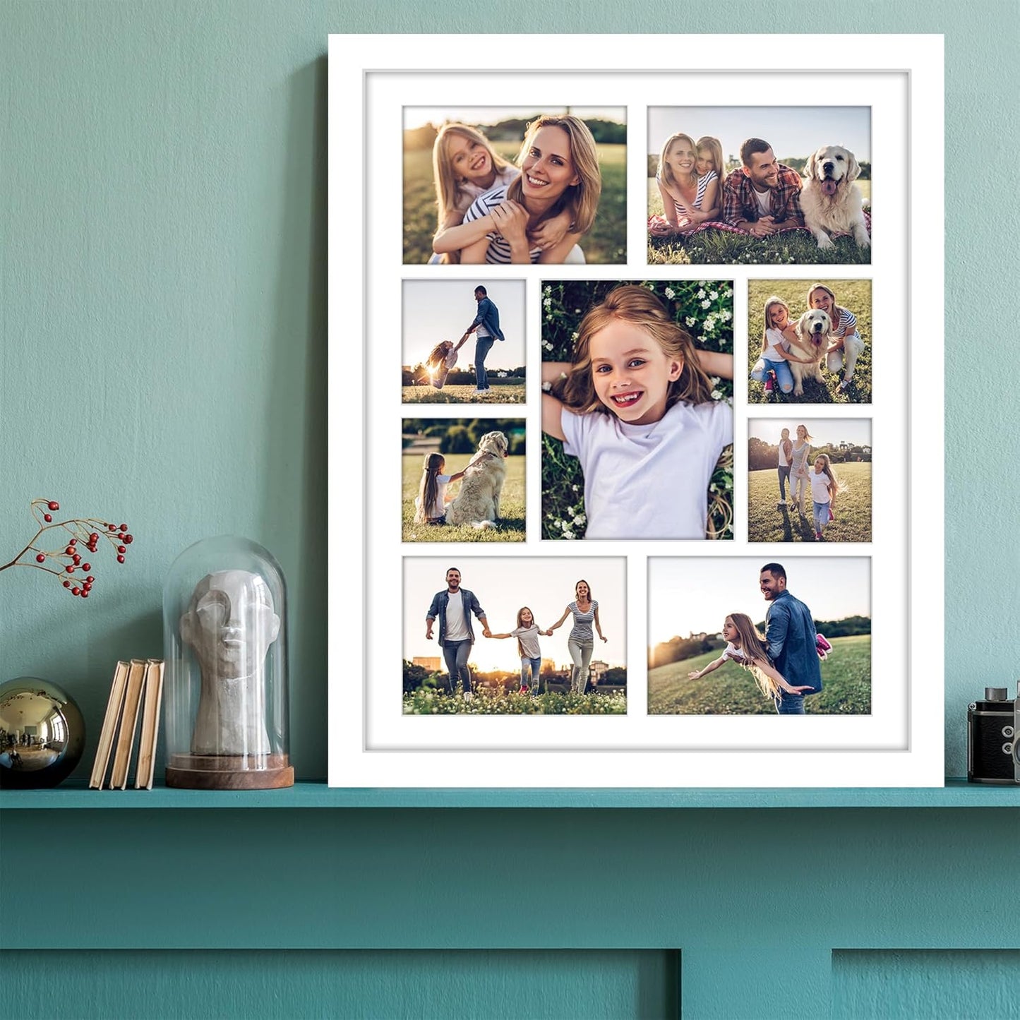 Americanflat 4x6 Collage Picture Frame with Polished Plexiglass - Multi Picture Frames Fit Sixteen 4x6 Photos or Use as One 18x26 Poster Frame for Wall Display - Signature Collection - Black