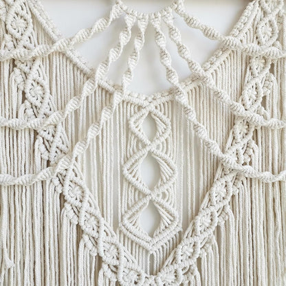 Achart Macrame Wall Hanging Large- Boho Wall Decor- large wall art- Wall Decor Living Room- Macrame Tapestry Boho Decor for Bedroom (Wooden Bead)