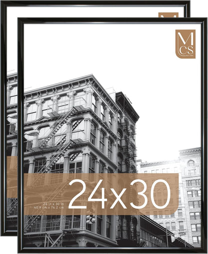 MCS Trendsetter 24x36 Poster Frame Black High-Gloss, Vertical & Horizontal Wall Hanging Large Picture Frame for Photos, Posters & Art Prints (1-Pack)